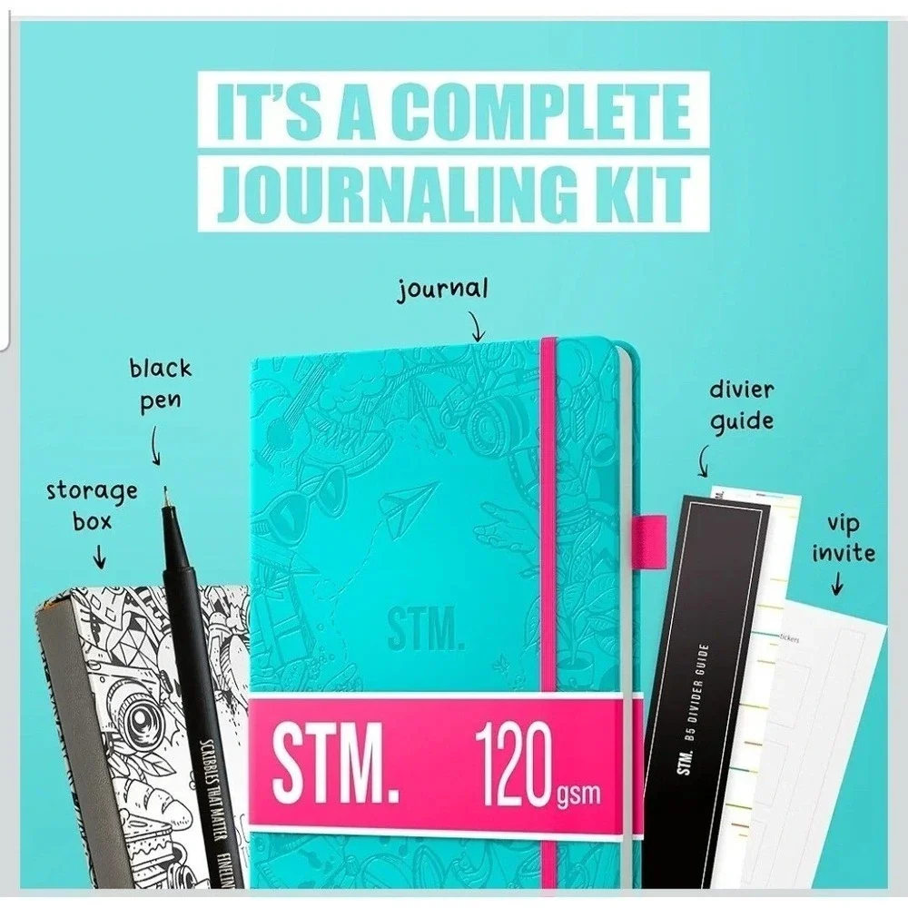 Bullet Dotted Journal A5 Dot Grid Notebook Hard Cover 120gsm Thick Paper, New